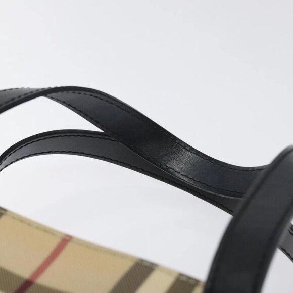 BURBERRY Nova Check Hand Bag PVC Beige Silver Auth - Picture 12 of 16